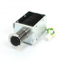 DC24V 30W Open Frame Solenoid Electromagnet w Spring Plunger 10mm 400g