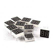 10 Pcs 15mm x 14mm Common Anode 10P 2 Bit 0.36" Red LED Display Digital Tube