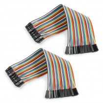 20cm 2.54mm 40 Pin Female to Female F/F Jumper Wire Cable Connector 2 Pcs