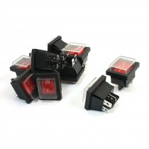 10pcs DPST I/O Red Button Waterproof Boat Rocker Switch AC 125V/20A 250V/16A