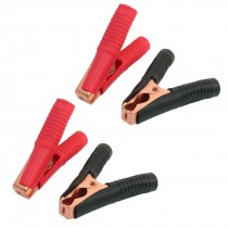 4Pcs Car Auto Battery Terminals Cable Alligator Clamp Clip 100A Red Black