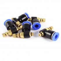 6mm Push in to Connect 5mm Male Threaded Quick Fittings Connector Jointer 5 Pcs