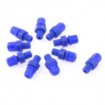10 Pcs 9 7mm 3 8PT Thread Blue Plastic Air Pipe Connector Fitting BMC6 01