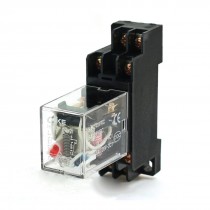 AC 200V/240V Coil DPDT 8 Terminal General Purpose Relay w Socket Base