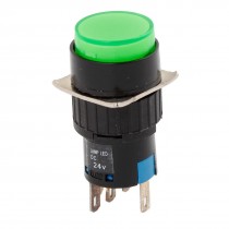 1NO 1NC SPDT Latching Green Indicator Lamp Push Button Switch