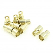 10 PCS 8mm Gold Tone Metal Bullet Connector Banana Plug for RC Helicopter