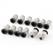 6mm Tube Pneumatic Straight Quick Coupling 1/8" PT Thread Brass Fittings 12 Pcs