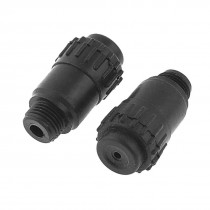 2 Pcs 19mm Thread 6mm Dia Hole Black Plastic Oil Plug for Air Compressor