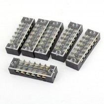 6 Pcs TB-1506 600V 15A Dual Row 6 Positions Screw Terminal Barrier Block