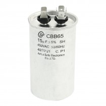CBB65 450VAC 15uF Cylinder Shaped Polypropylene Film Motor Capacitor