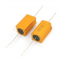 5% 5W 22K Ohm Wirewound Aluminum Housed Resistor Gold Tone 2Pcs