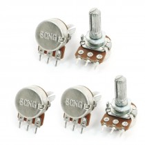 5Pcs 50K Ohm 3-Terminal 6mm Split Shaft Rotary Linear Taper Potentiometer