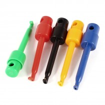 57mm Long Multi Color Meter Multimeter Lead Wire Testing Hooks Clip 5 Pcs