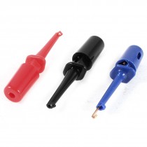 42mm Long Tri Color Meter Multimeter Lead Wire Testing Hooks Clip 3 Pcs