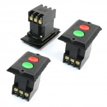 3pcs SPST 3-Phase Locking Electromagnetic Switch Black 380V 5A KAO-5B