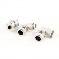 L Shaped 8mm Hole 3 8" PT Thread Quick Fittings Joint Connector 3 Pcs