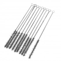 25cm Long 8mm Diameter Steel Wire Tube Brush Cleaning Tool 10pcs