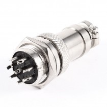 Panel Mount Universal Aviation Connector Plug 16mm Dia Screw GX16 8 Pins