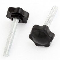 2PCS M8 x 50mm Male Thread Hexagonal Clamping Screw Knob Grip 32mm Diameter