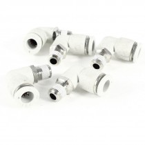 5 Pcs Pneumatic 8mm to 10mm Male Thread 90 Degree Elbow Quick Fittings