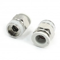 2 Pcs 19mm Male Thread 12mm Tube One Touch Push in Connect Quick Fittings