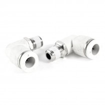 2 Pcs Pneumatic Connectors 8mm to 10mm Male Thread 90 Degree Quick Fittings
