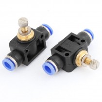 0 3" x 0 3" Tube Speed Control Quick Connector Pneumatic Push in Fitting 2 Pcs