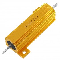 6 Ohm 5% 50W Screw Tab Aluminum Case Power Resistor Gold Tone