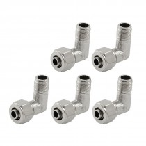 5 Pcs 6mm x 1 8" Thread Pneumatic Hose Right Angle Coupler Quick Fittings