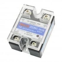 AC to DC Transparent Cover Single Phase Solid State Relay 60A 90-480V 3-32V