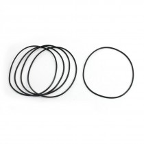 82mm Outside Dia 2mm Thickness Rubber Oil Seal Rings Washers Black 5Pcs