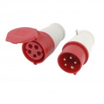 Waterproof IEC309-2 3P+N+E Industrial Plug Socket Red AC 220-240V 16A ZZ-215