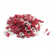 200Pcs Red 6.5mm Inner Dia Ring Insulated Crimp Terminals RV1.25-6 A.W.G 22-16