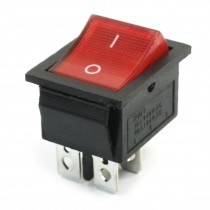 Red Button DPST ON/OFF Snap in Boat Rocker Switch AC 250V/15A 125V/20A