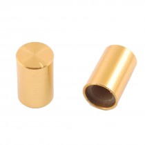 5 Pcs 10mm x 15mm Aluminum Rotary Knobs Gold Tone for Potentiometer