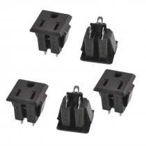 5 Pcs US 3 Pins Panel Mounted Power Socket Plug AC 125V 15A