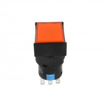 Rectangle Orange Button Black Push Switch Control 250V