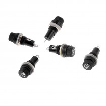 5 x Panel Mounting 5 x 20mm Fuse Holder w Locking Nut Black