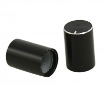 5 Pcs 9.4mm x 14mm Black Aluminum Knobs for Sound Equipment