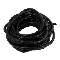 9M PE Polyethylene 10mm Dia Spiral Cable Wire Wrap Tube Black
