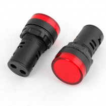 2 Pcs Red LED Accident Electrical Indicator Pilot Light AC 380V 20mA