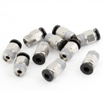 10 Pcs Pneumatic 1 8" PT Thread Push in Connectors Fittings for 4mm Tube