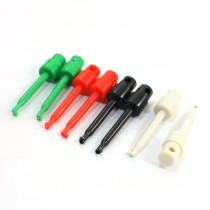 4mm Hole Colored Plastic Covered Insulation Testing Hook Clips 4 Pairs