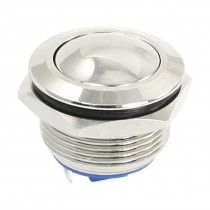 SPST ON/OFF 19mm Flush Mount 2-Terminals Momentary Metal Button Switch