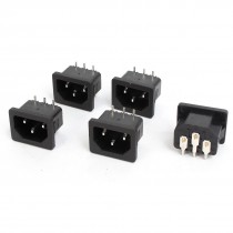5 PCS IEC320 C14 Panel Mount Power Socket Connector Adapter
