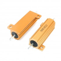 2 Pcs Gold Tone Heatsink Aluminum Housed Case Resistor 50W 68 Ohm