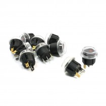 10Pcs 3 Pin ON/OFF Soldered SPST Snap in Rocker Switches w Red LED Lamp