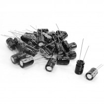 8mm x 12mm Through Hole Aluminum Electrolytic Capacitor 25V 220uF 30Pcs