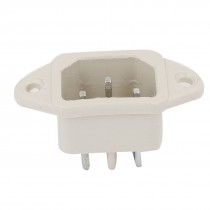 AC 250V 10A IEC 320 C14 Male Plug 3P Screwing Type Power Socket Adapter White