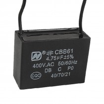 4750nF 4.75uF 400VAC 50/60Hz 2 Wire Fan Capacitor CBB61